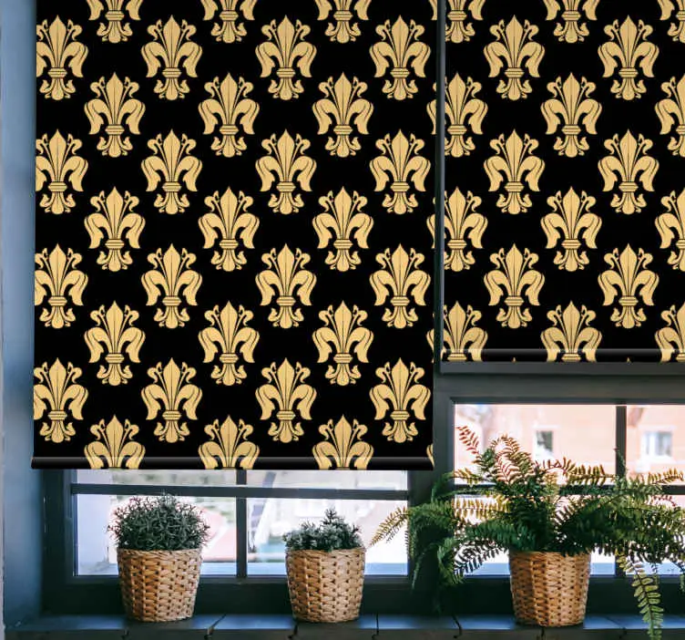 Nyhet Gyllene fleur-de-lis mönster Rullgardin elegant