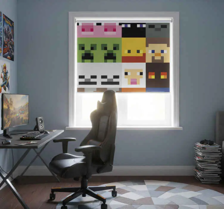 Rullgardin tonåringar med pixelerade ansikten Handla nu