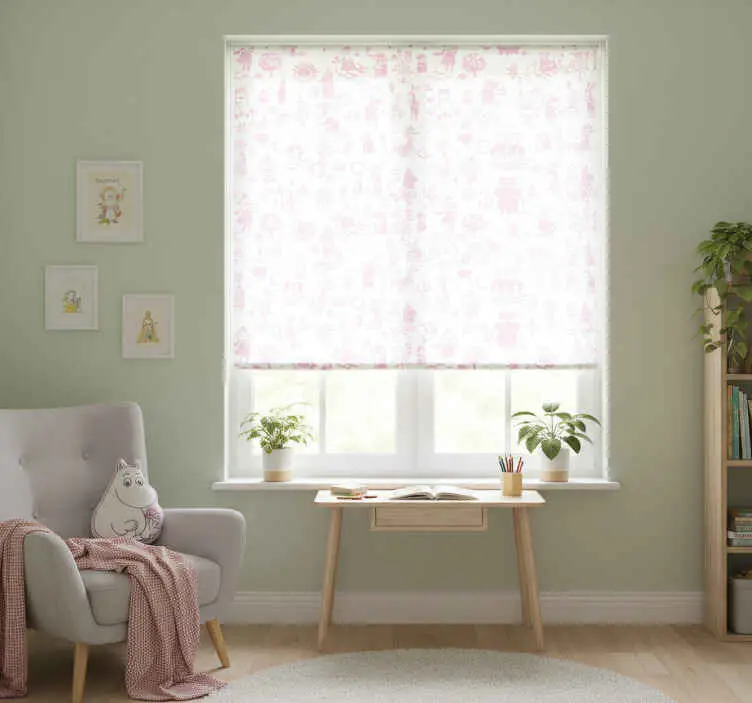 Kundfavorit Rullgardin barn rosa mumin full