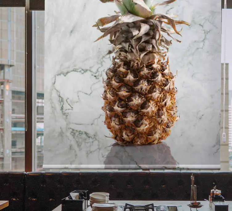 Grå marmor ananas frukt och grönsaker rullgardin Snabb frakt