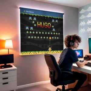 8 bitars arkadskärm Rullgardin nörd Beställ idag