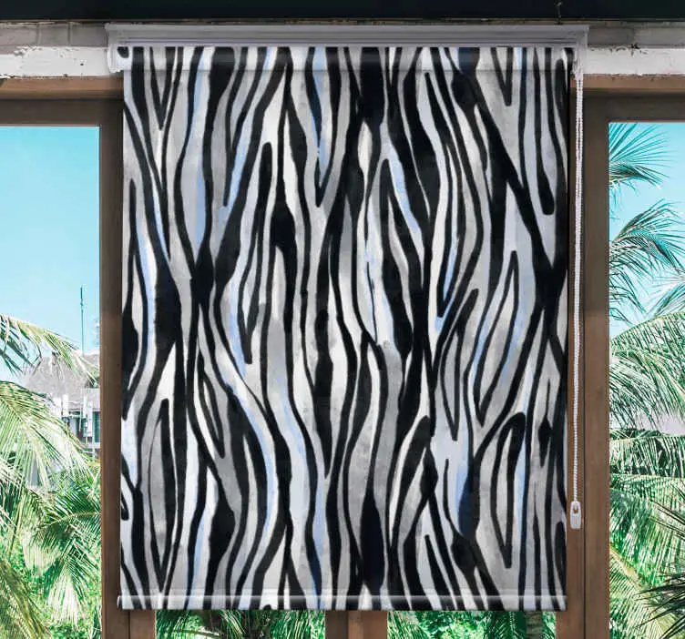 Abstrakt zebra ränder Mönstrade rullgardiner Rabatt