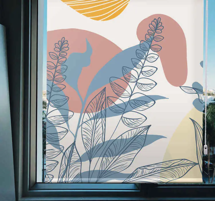 Erbjudande Abstrakta bladmönster Rullgardin blommor och växter