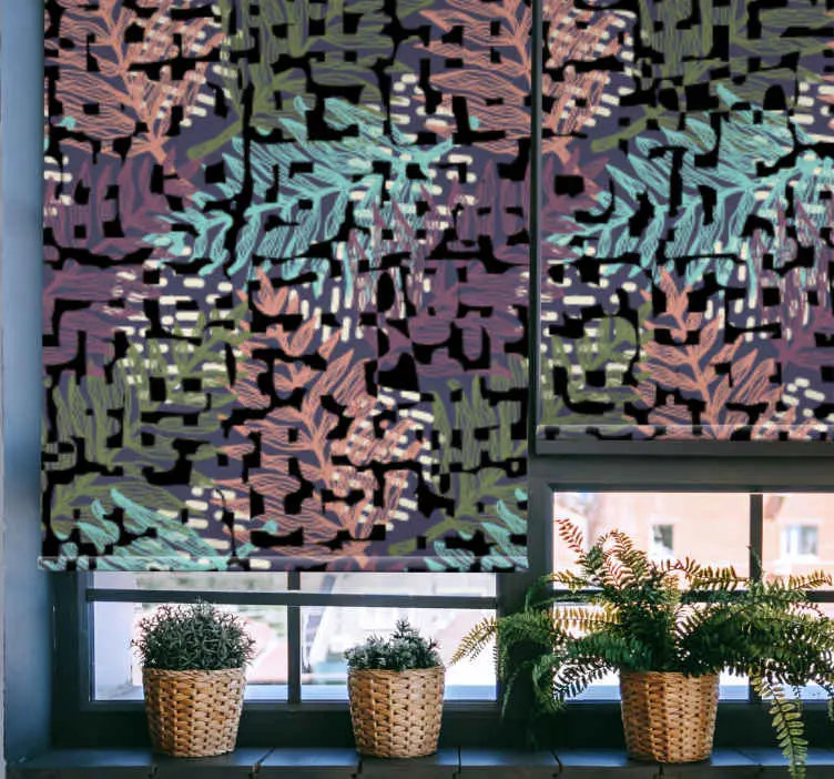 Lågt pris Bladmönstrad design Rullgardin blommor och växter