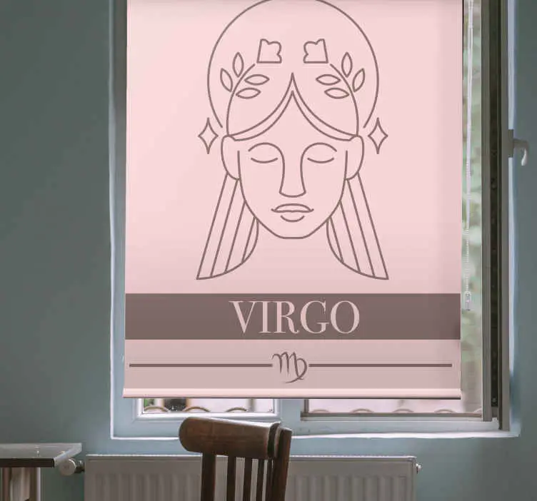 Virgo karaktär design Rullgardin med text Erbjudande