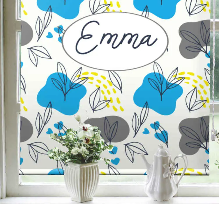 Säker betalning Anpassat blommigt namn Rullgardin blommor och växter