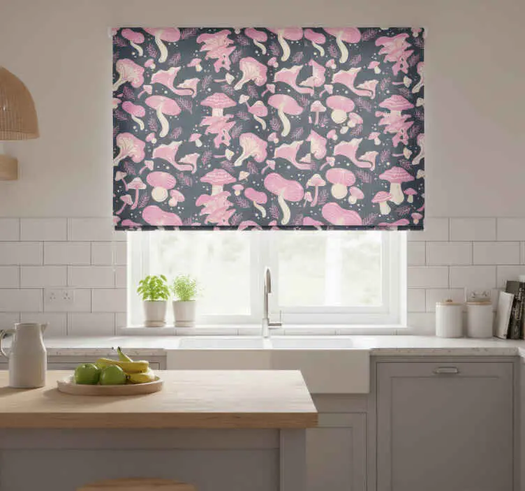 I lager Rullgardin kök rosa svamp mönster