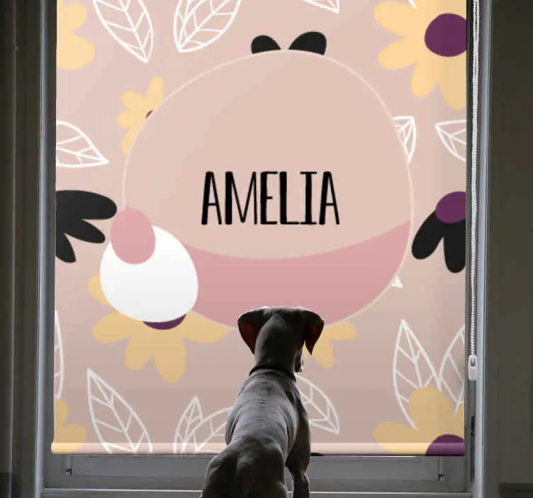 Nyhet Anpassad blommig namndesign Rullgardin personlig