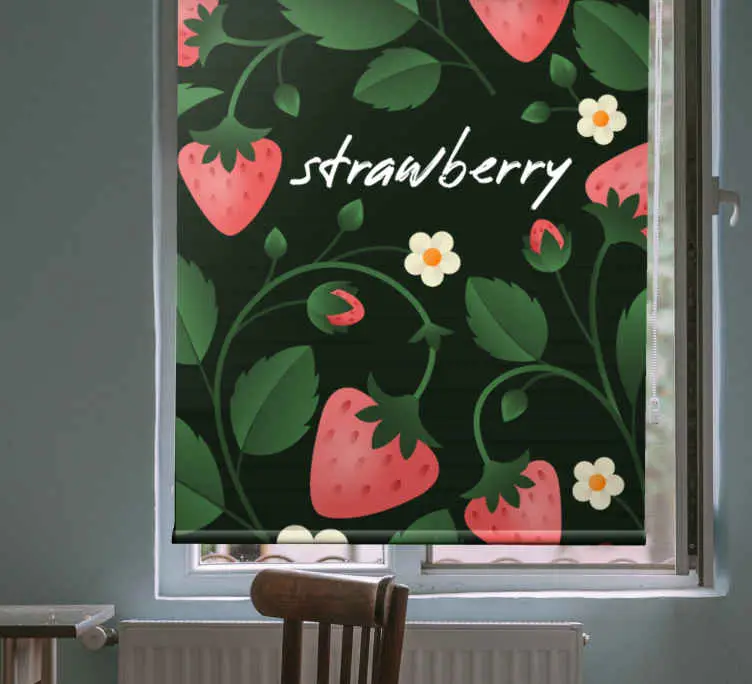 Bästa pris Jordgubbar blommönster Rullgardin frukt och grönsaker