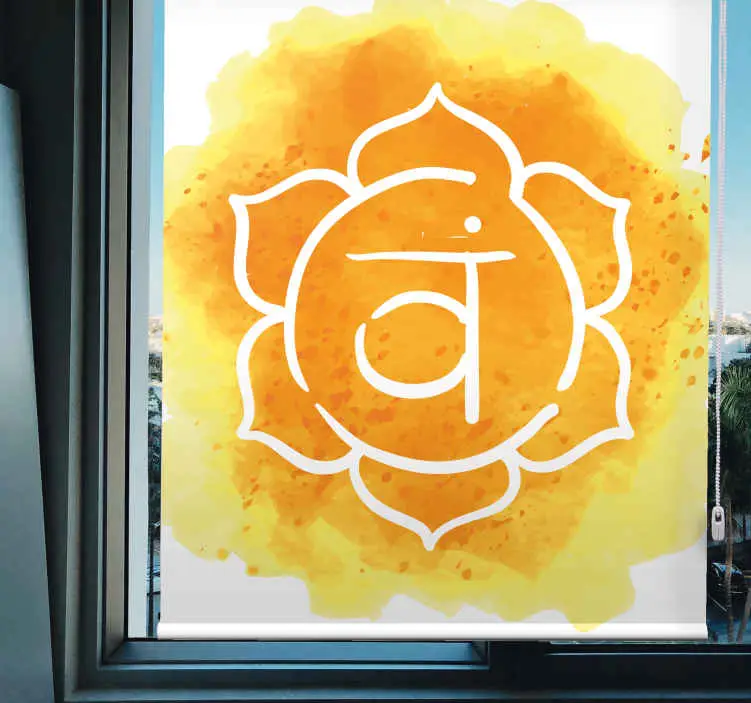 Bästa pris Vacker sakral chakrasymbol buddha rullgardin