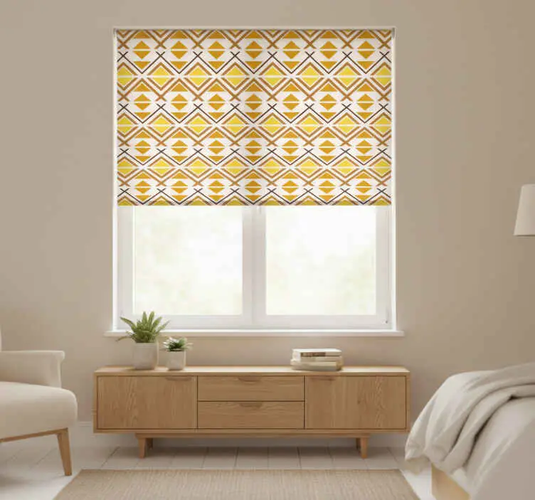 Rullgardin gul geometrisk grafisk design Premium
