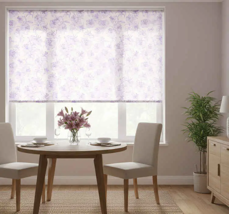 Rullgardin för matsal med blommande liljor design Rabatt