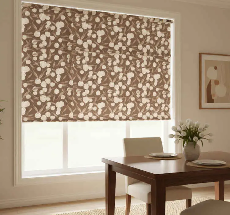 Rea Rullgardin för matsal elegant beige tulpanmönster
