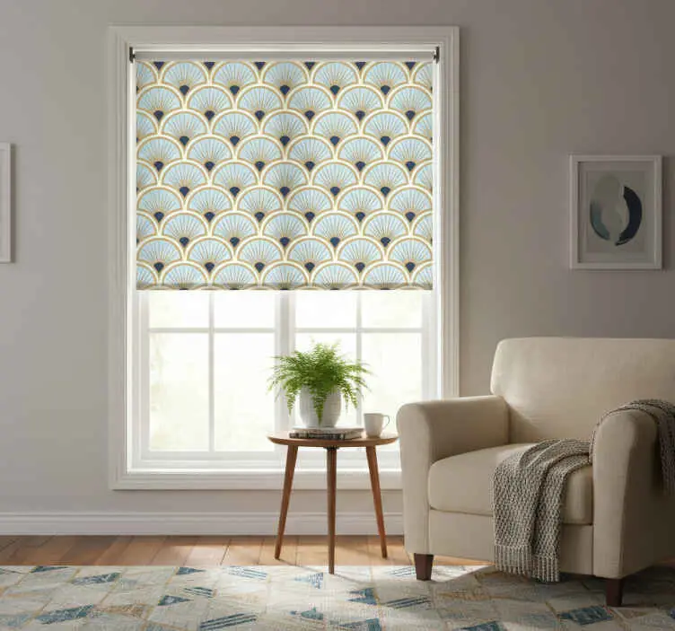 Rullgardin modern eleganta fläkmönster Extra rabatt