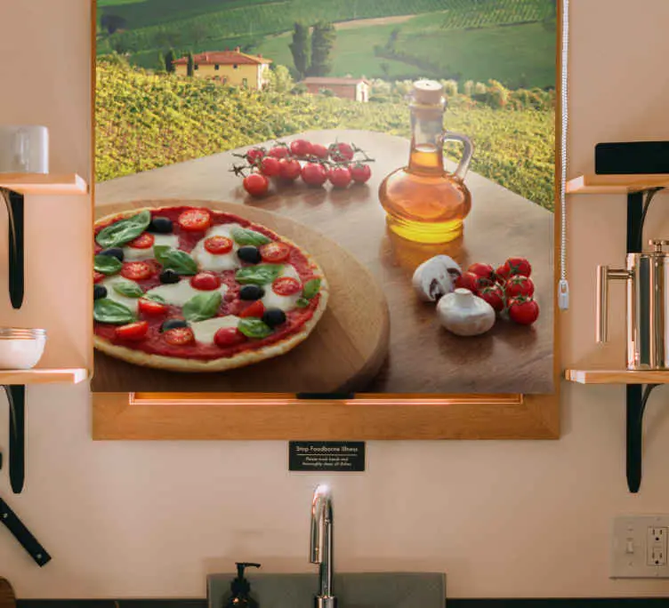 Rullgardin frukt och grönsaker italiensk kulinarisk landskap Outlet