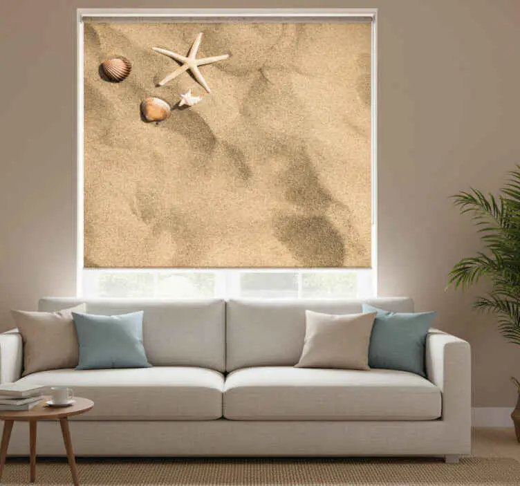 Rabatt Rullgardin beige sommarvibbar