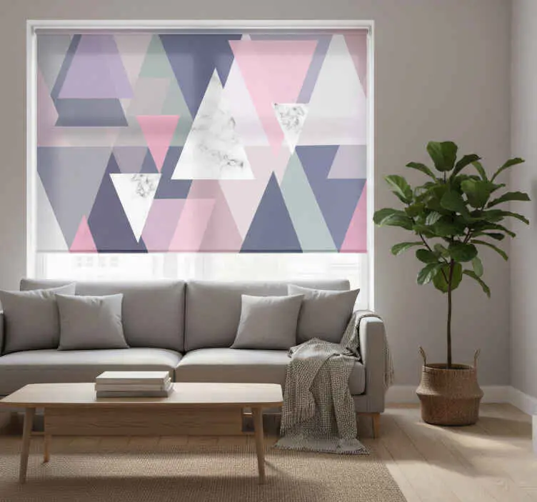 Lågt pris Rullgardin vardagsrum 3d väggkonst trianglar