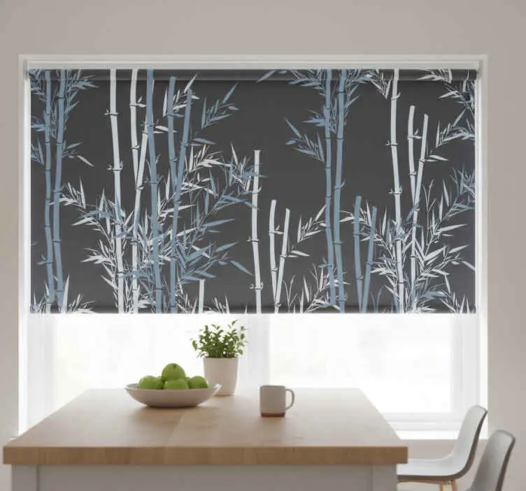 Rullgardin kök med design av bambublad Fynd