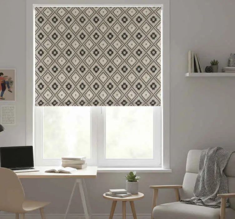 Köp online Rullgardin beige romb mönster nordisk design