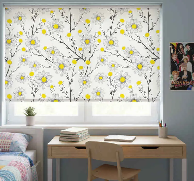 Billig Vit rullgardin klassisk prästkrageblomma