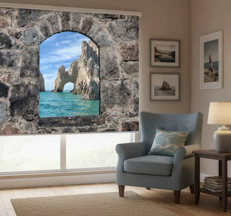 Billigare Rullgardin sovrum medelhavsstenar vackert hav