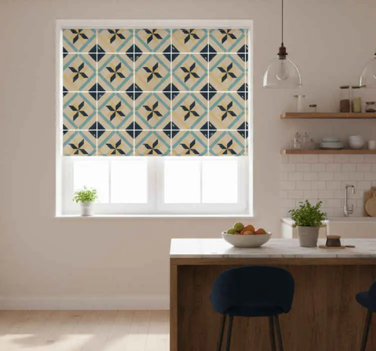 Rabatter Rullgardin kök elegant design av cementplattor