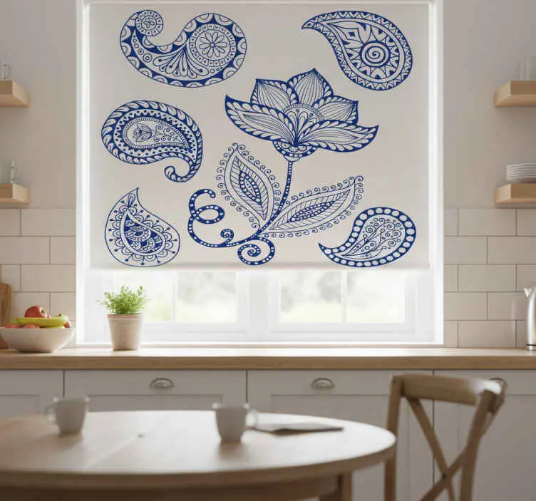 Snabb frakt Rullgardin kök paisley och blommor