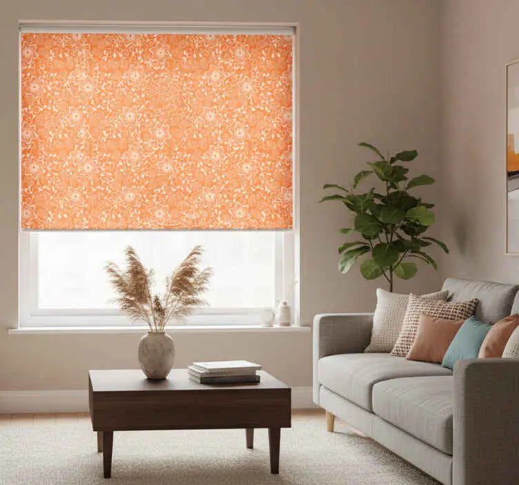 Säker betalning Rullgardin orange paisleyblommor