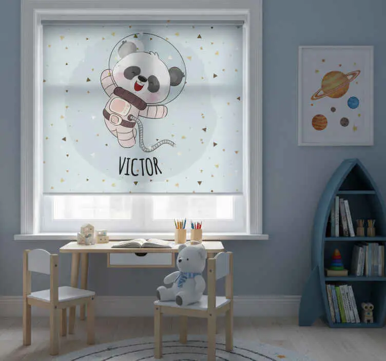 Rullgardin barn söt panda för pojke med namn Snabb frakt