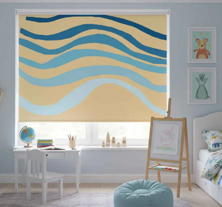Rullgardin barn pastellfärgade vågor abstrakt design Outlet