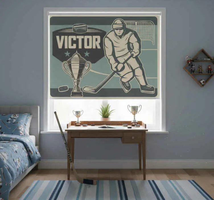 Billigare Rullgardin barn hockeyspelare med namn