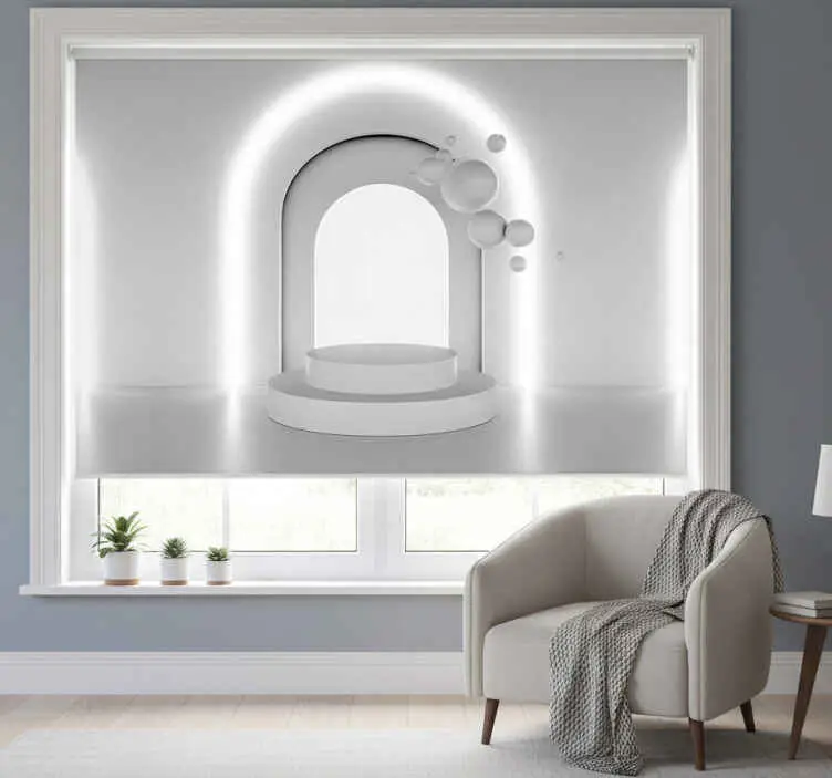 Vit rullgardin 3d illusion rymdboll Sista chansen