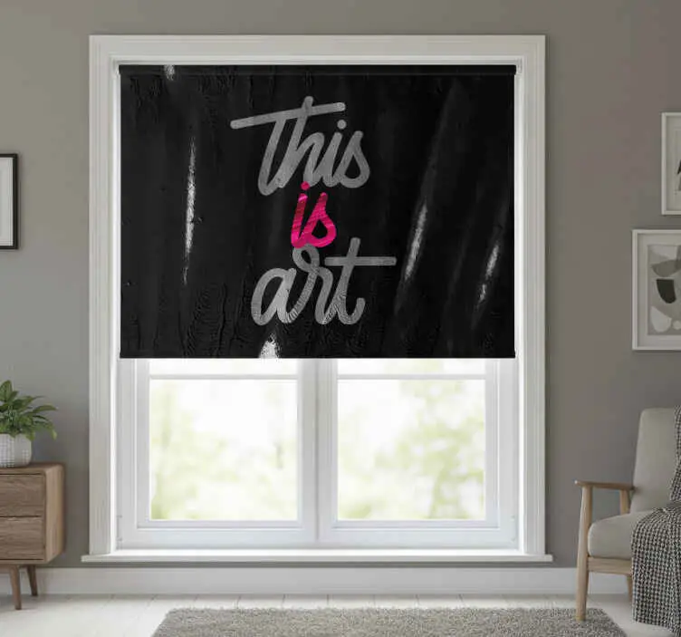 Rullgardin sovrum konst rosa och svarta färger vinylrugs 2 Utförsäljning