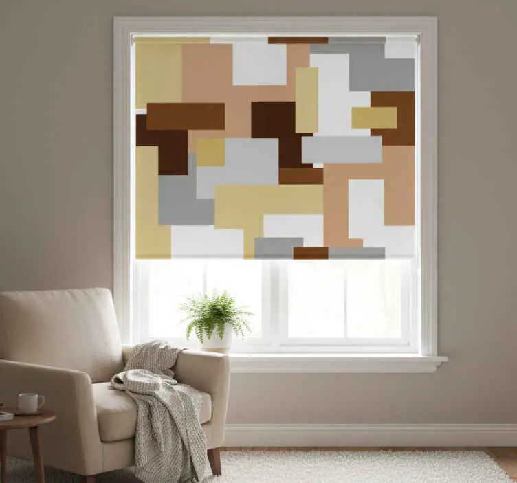 Expressleverans Rullgardin sovrum nordisk beige rutor