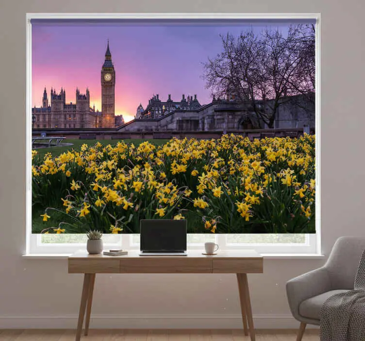 Begränsat antal Rullgardin sovrum big ben med solljus
