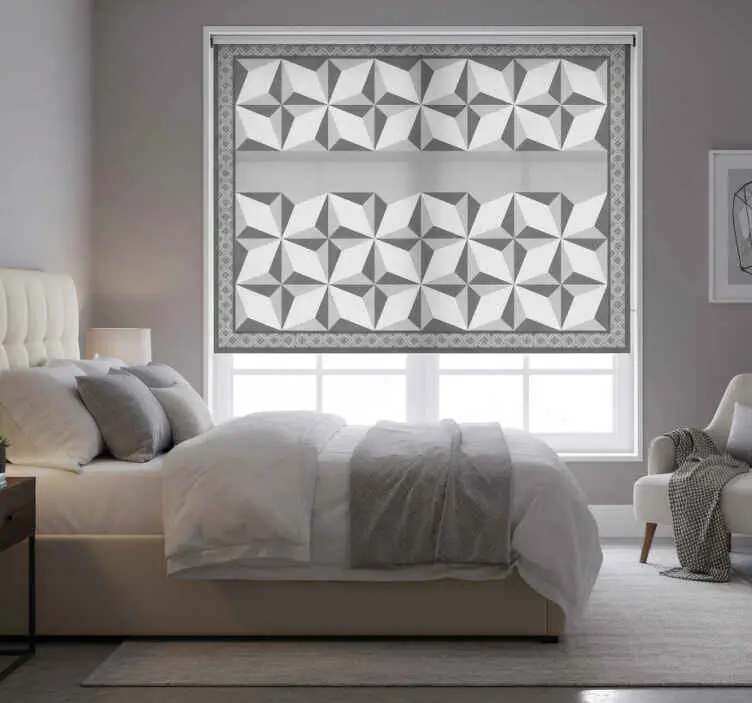 Populär Rullgardin grå "margot" geometriskt mönster