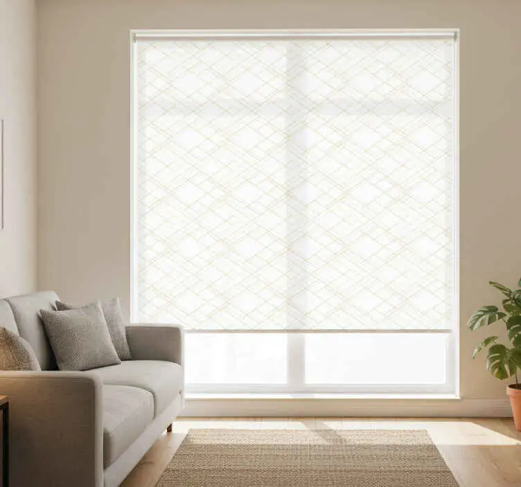 Vit rullgardin med geometriska linjer minimalistiskt mönster Lågt pris