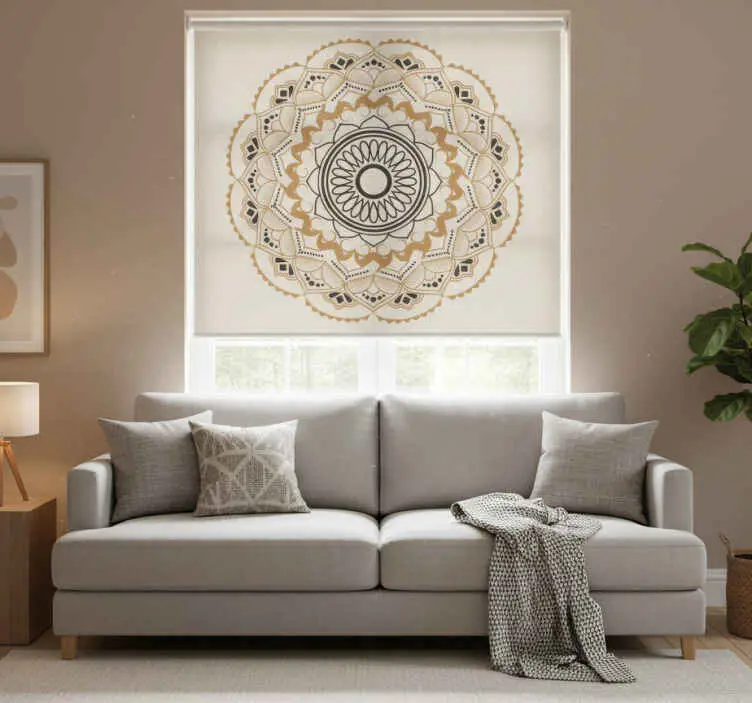 Reapris Rullgardin beige mandala cirkeldesign