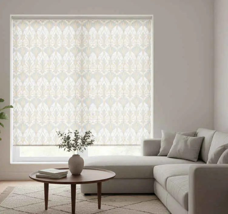 Köp nu Rullgardin beige botanisk retro blommönster