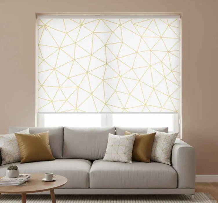 Rullgardin modern guld geometrisk prism mosaik Nedsatt pris