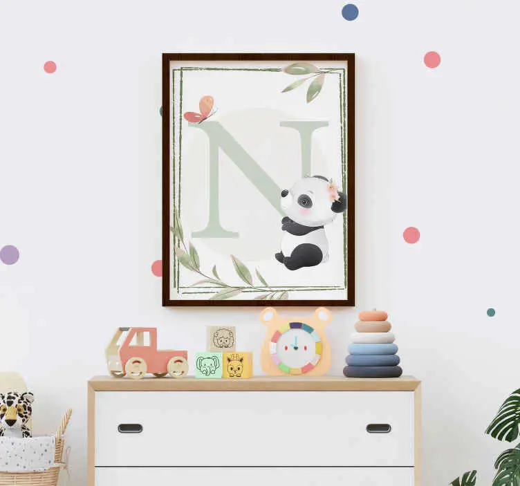 Snabb frakt Söt panda Poster barnrum