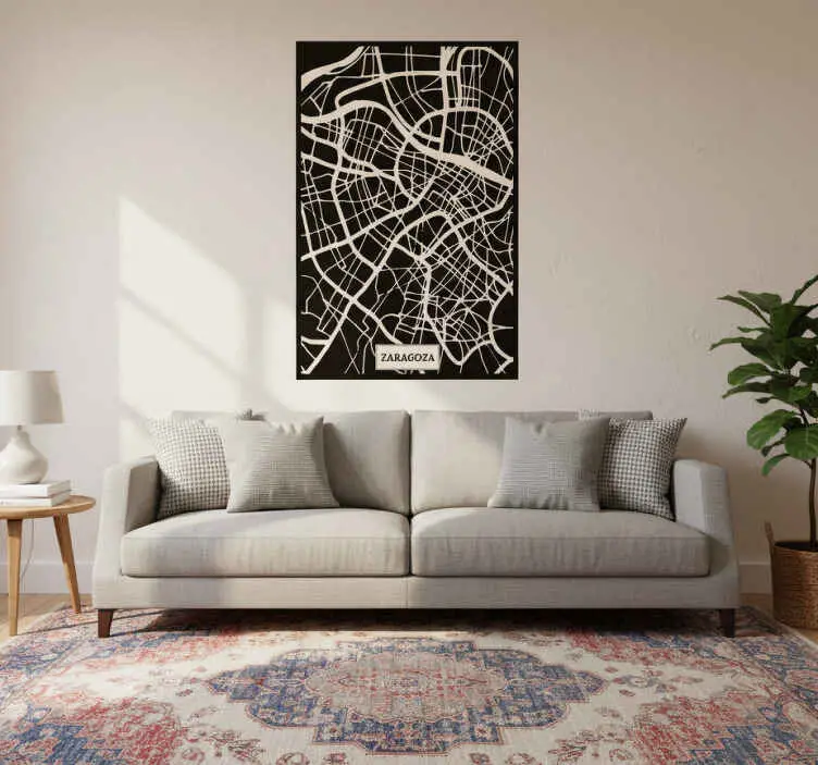 Poster vardagsrum mapa topografisk zaragoza Billigare