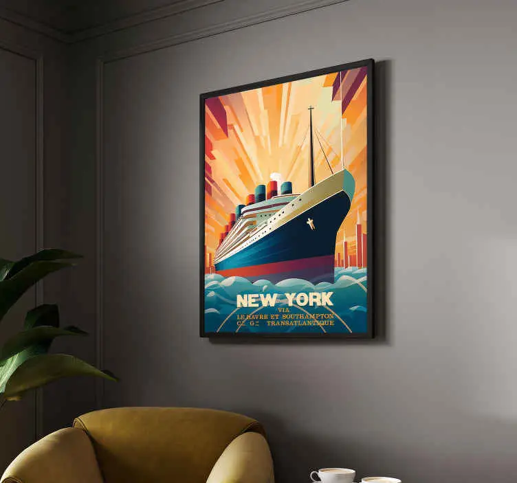 Nytt arbetsfartyg Art Déco-affisch Begränsad tid