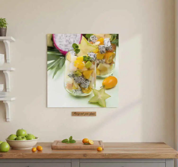 Premium Mango och gröna glas poster kök