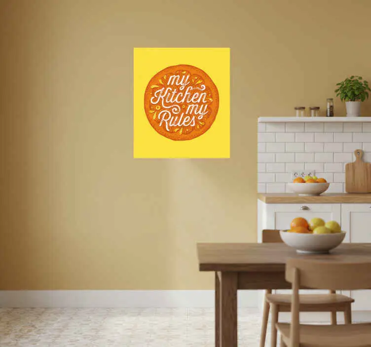Begränsat antal Poster kök orange handritad kök