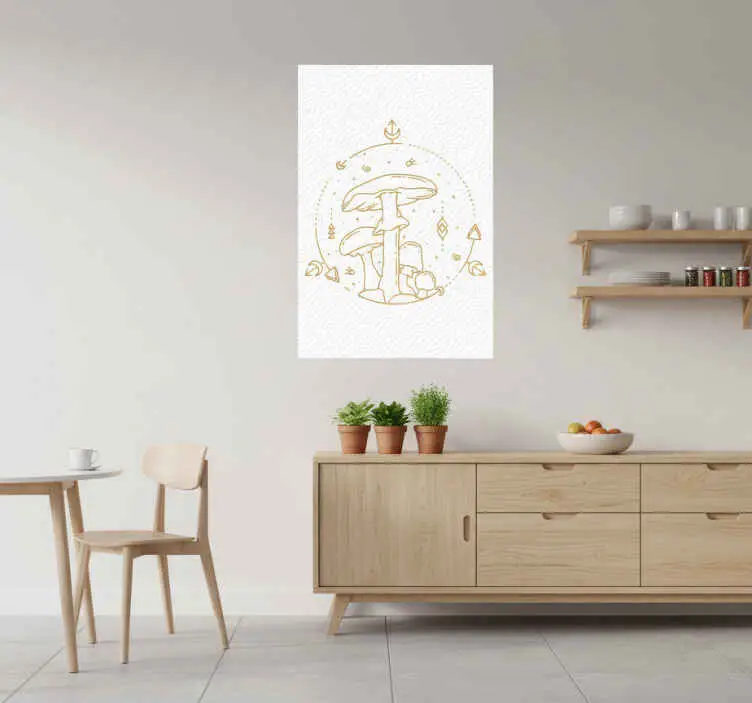 risnedsättning Poster kök geometrisk svamp monoline design