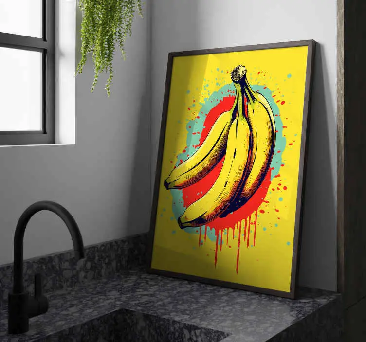 Bästa pris Tre bananer popkonst-affisch