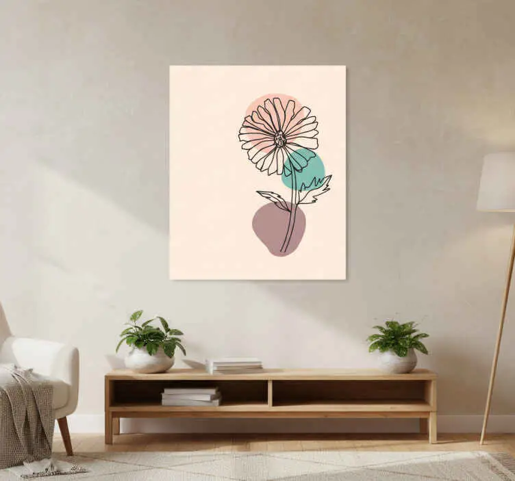 Poster blommor och växter daisy blomma linjekonst Handla nu