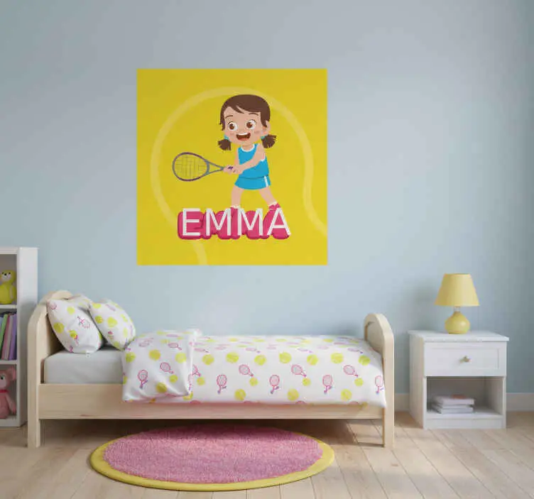 Premium Poster barnrum tjej tennis spelare med namn