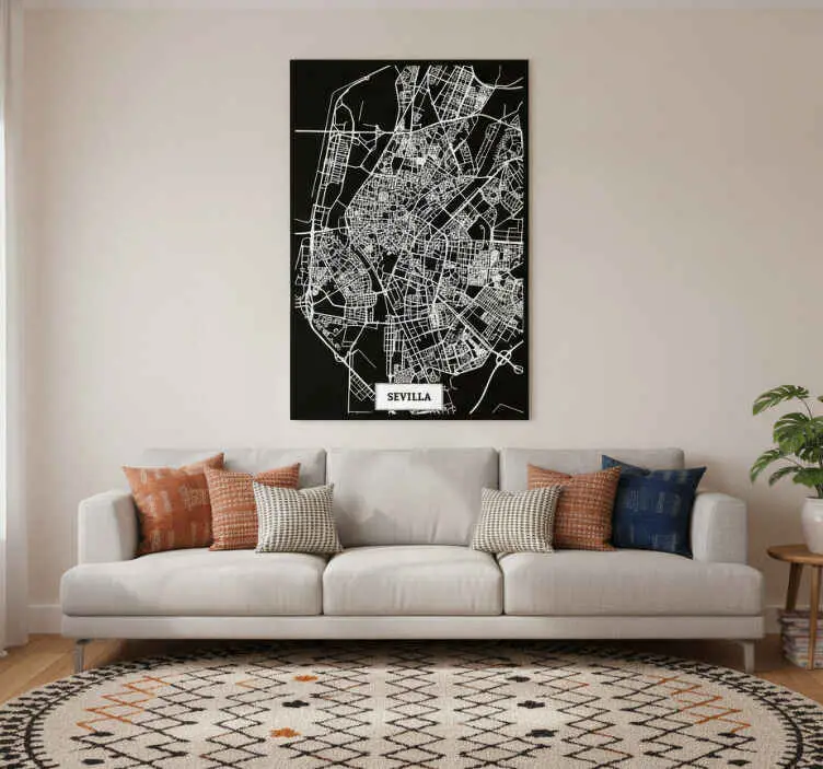 Poster vardagsrum mapa topografisk sevilla Endast denna vecka